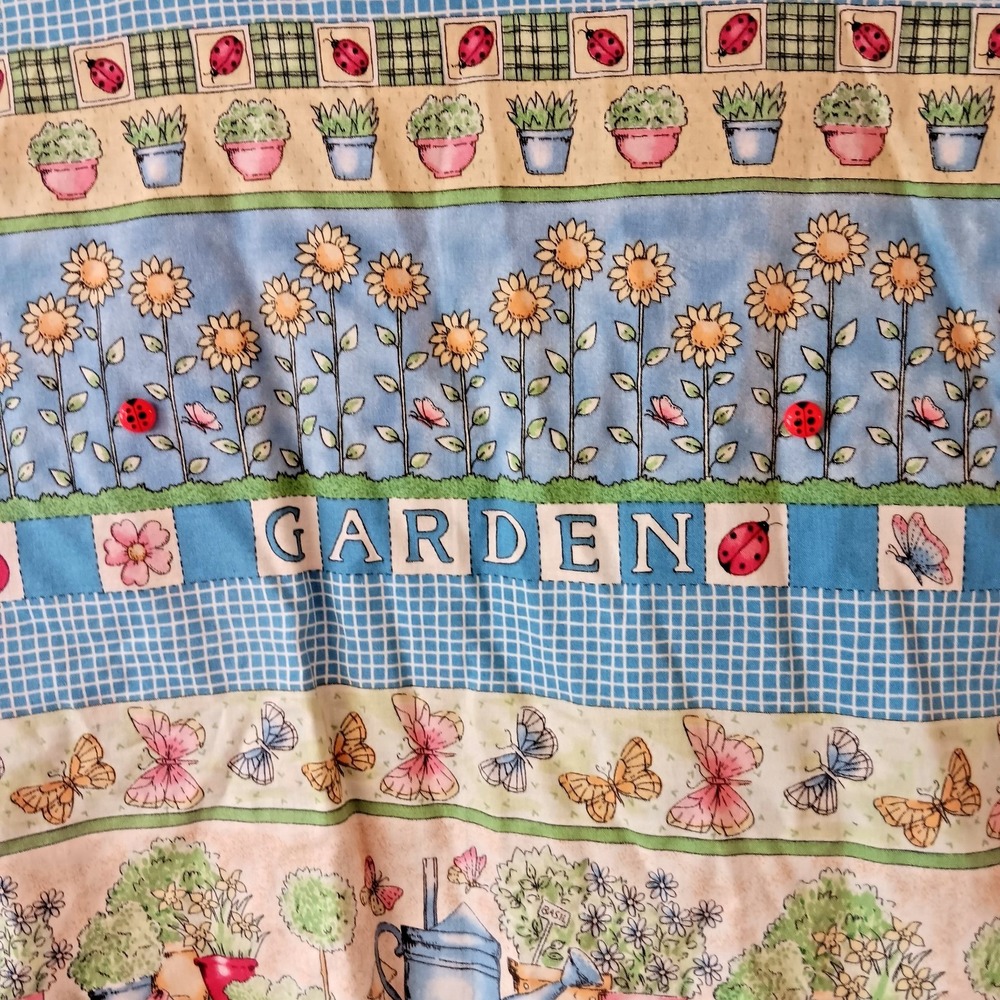 Womens Vintage 90s Easter‎ Spring Garden Theme Vest Size M Sunflower Ladybug - Picture 9 of 10